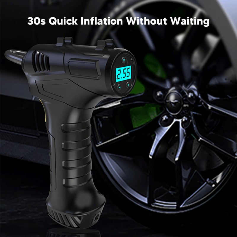 Cordless Tire Inflator Digital Display Automatic Stop 120W Pump for