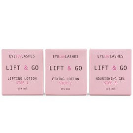 Lift & Go Eyeluvlashes Lash Lifting Brow Lamination Sachet Set Express System Vegan Cruelty Free 30 x SACHETS (10 x LIFTING/FIXING/NOURISHING)