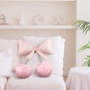 Beeveer Satin Bow Pillow Cherry Throw Pillow Aesthetic Cute Coquette