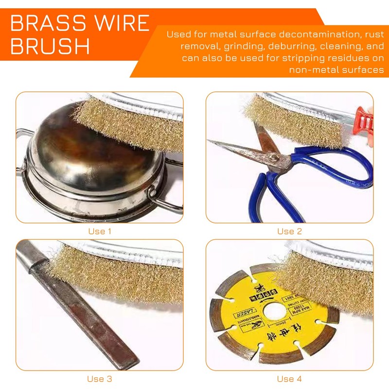 5 Pieces Multifunctional Wire Brush Set, Brass Wire Brush, Cleaning
