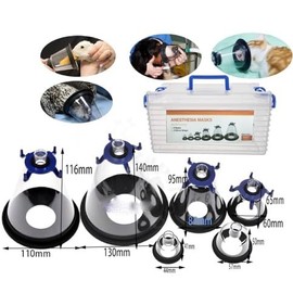 Piegricdiat [for Veterinarians] Anaesthesia Mask Set with 6 Sizes and Transport Box for Dogs or Cats, Can be Used for Various Animals, purple