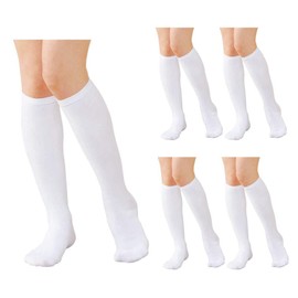 Nurse 9000001A Women's Compression High Socks, Medical, Office, 23-25, White (Pack of 5)