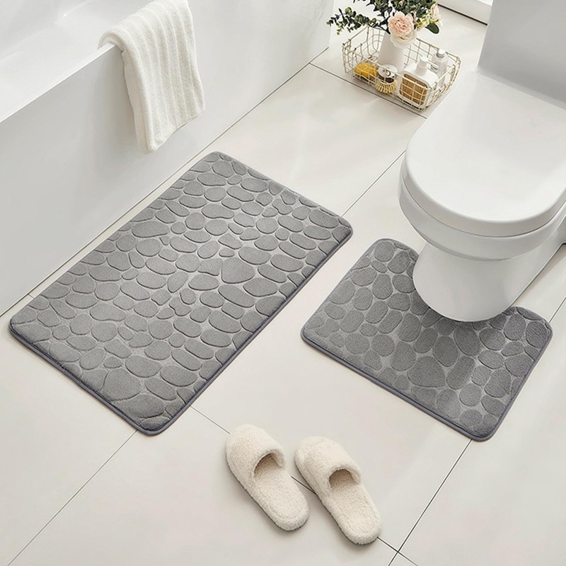 Absorbent Bathroom Rug - Fluffy Quick Dry Set - Bathroom