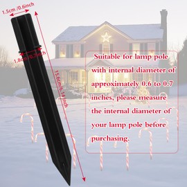 24 Pcs Replacement Stakes for Christmas Candy Cane Lights Outdoor, Plastic Candy Cane Pathway Markers Lights Spike Replacer for Candy Cane Pathway Lights Accessories, 0.68 * 6.05 Inches (0.68'*6.05')
