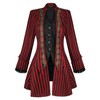 Teyujosem Women's Medieval Pirate Jacket Embroidery Renaissance Gothic Steampunk Coat(Z2895RD,3XL)