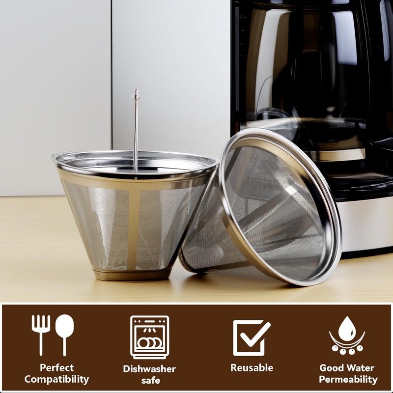 Coffee Filter Compatible with Cuisinart Coffee Maker, Permanent Stainless Cone