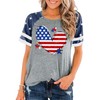 American Flag Heart Shirt for Women Patriotic Tshirt 4th of