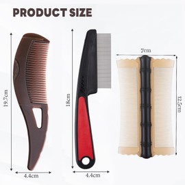 TELAIN 3-piece Comb with Hollow Teeth, Detox Comb, Energy Massage Comb, Dandruff and Lice Comb, Multifunctional Hairbrush Comb for Women, Men & Children