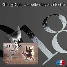 Dog Sign or Plaque, German Shepherd [in French] 30 par 15 cm