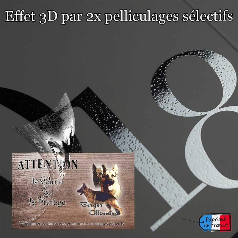 Dog Sign or Plaque, German Shepherd [in French] 30 par