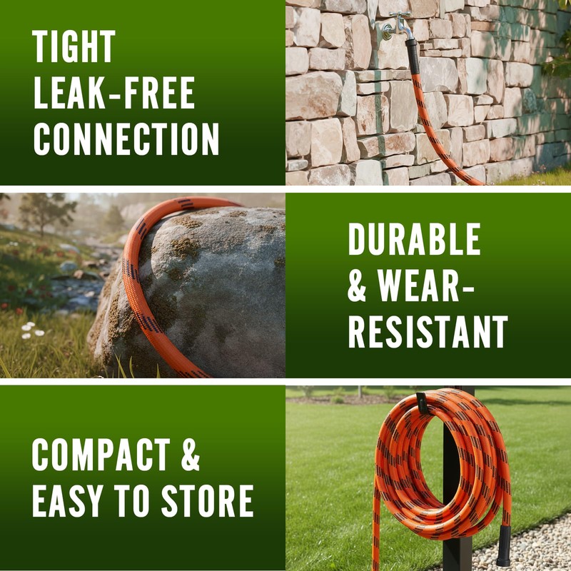 REFDAQ Garden Hose 50 ft, Water Hose Heavy Duty, Flexible