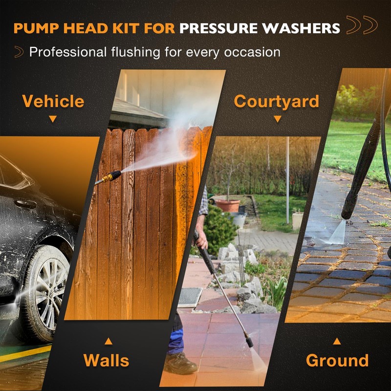 HQPASFY AR42940 Pressure Washer Pump Head Aluminum, Compatible with Troy