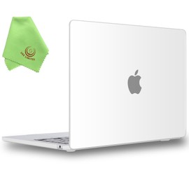 UESWILL Case Compatible with MacBook Air (15 inch, M2/M3/M4, 2023/2024/2025) Model A2941 A3114 A3241 with Touch ID, Matte Hard Shell Cover + Microfiber Cloth, Frosted Clear