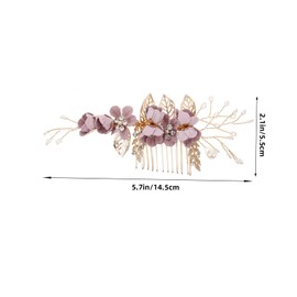 TOVINANNA Chic Purple Bridal Hair Comb Light Weight Comfortable Wedding Hair Accessory