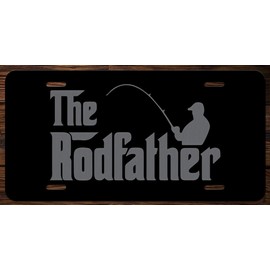 Fishing Fisherman Etched Front Vanity License Plates (The Rodfather)