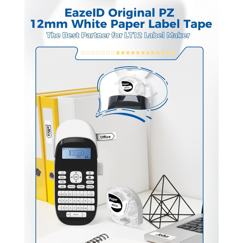 P12 Label Tape Refills Replacement for DYMO Letratag Refills for