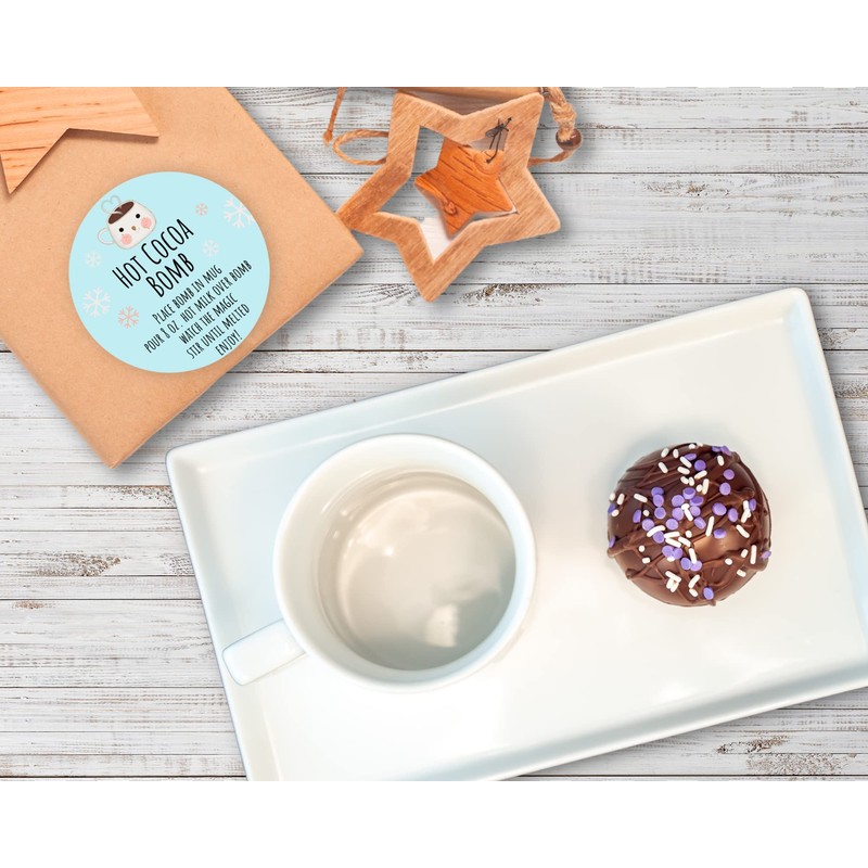 Hot Cocoa Bomb Stickers Hot Chocolate Bomb Directions Christmas Winter