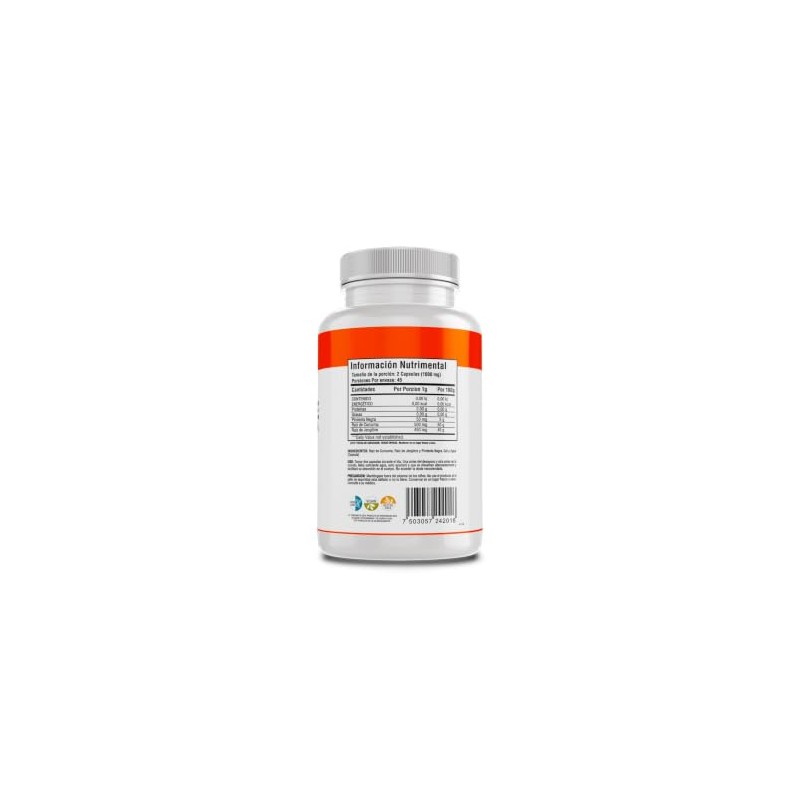 BioHerb® | Cúrcuma, Jengibre y Pimienta Negra 90 Capsulas