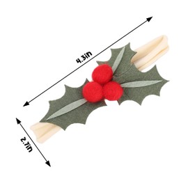 LINLULU Christmas Holly Headband - Christmas Hair Accessories, Felt Red Holly Berry Headband, Toddler Hair Accessories for Girls, Cranberry Baby Headband,(Christmas Holly Headband)