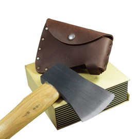 Hide & Drink, Durable Leather Hatchet Head Sheath Holster for 1.5 in. Belts, Axe Case, Blade Cover, Lumberjack Outdoors Work Essentials, Handmade Includes 101 Year Warranty (Bourbon Brown)