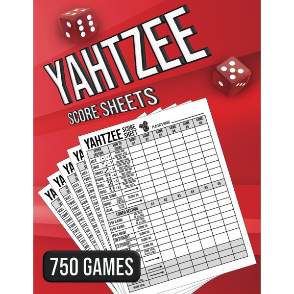 Yahtzee Score Sheets: 750 Score Games for Scorekeeping, Yahtzee Score