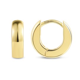 ALEXCRAFT Chunky Earrings Gold/Silver Hoop Earrings Small Women's Earrings Gift for Women Girlfriend Mum Girls, Brass, No Gemstone