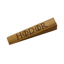 Hodor Stopper Beech Wood Ulmaceae Strong Hold Anti- Slip Rubber Wedge GOT Compatible with Every Surface 2 Pack Gift Engraved Merchandise Gag Natural Door Stopper