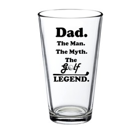 Brindle Southern Farms Dad. The Man. The Myth. The GOLF Legend. Laser Engraved Pint Glass for Golfing Father (Diamond Black Engraved)