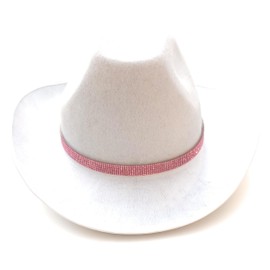 Hatband Pink Rhinestone Silky Satin Lined Band Cowgirl Accessory Adjustable One Size Gift Boxed For Brimmed Hats