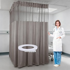 Yuidirtu Hospital Curtain with Flat Hooks, Privacy Curtains Room Divider, Ceiling Mounted Track Sets, for Hospital Medical Clinic SPA Lab Cubicle Curtain Divider Privacy Screen (6.5W×8.8L ft)