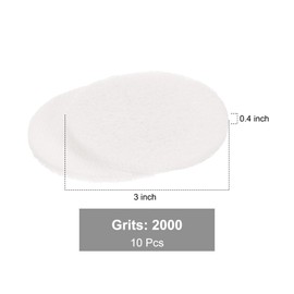 sourcing map 10 Pcs 3 Inch Nylon Hoop Scrubbing Pad 2000 Grits Scrubber Scouring Pads Hoop and Loop Surface Conditioning Drill Scuffing Disc, White