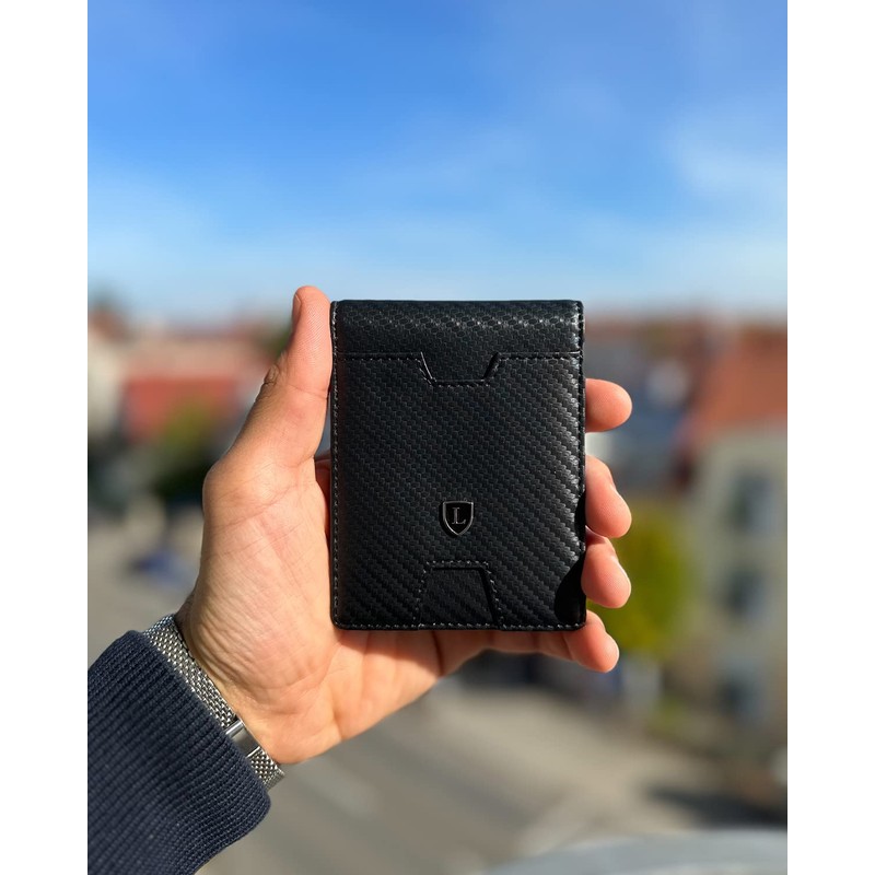 Lederhand iSlim XL - Carbon Leather Wallet with Money Clip