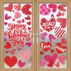 CUUSNNY Valentines Window Clings,Double-Sided Red Pink Hearts Happy Valentine's Day