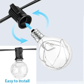 OMIKA 6 Pack G40 Replacement Bulbs for 2-Wires Color Changing G40 String Lights - 12V Connectable Version