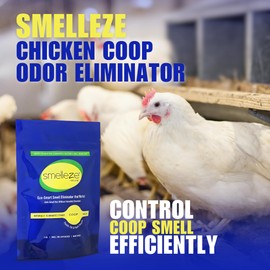 SMELLEZE Natural Chicken Coop Odor Eliminator Granules: 2 lb. Bag Stinky Coop Refresher Works. Sprinkle in Chicken Coop, Bedding, Run, Pen, Nest & Yard. Unscented. Flock Safe