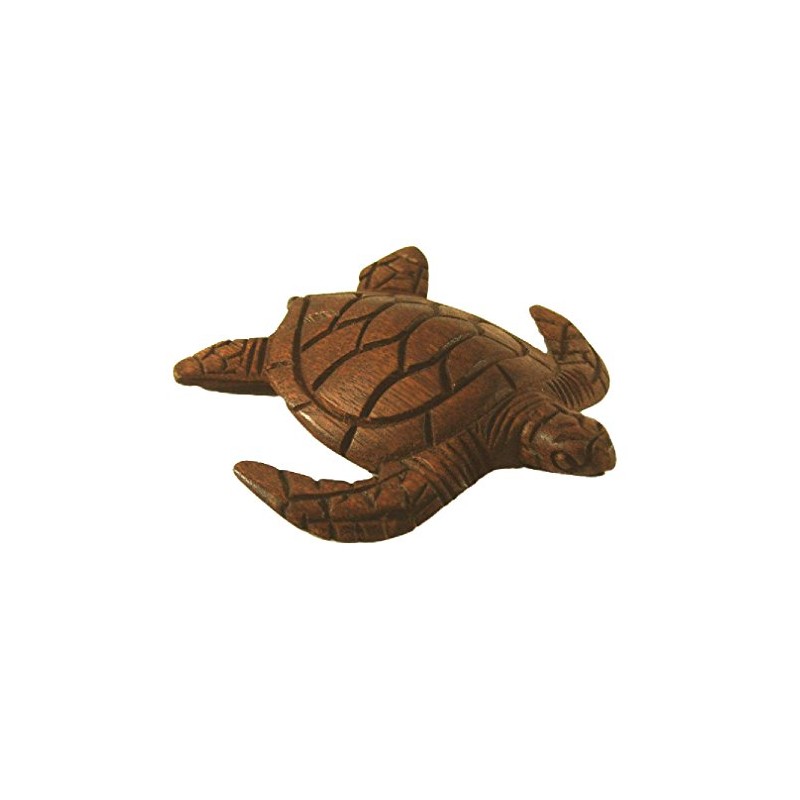4.5" Hand Carved Wood Hawaiian Honu Sea Turtle - X