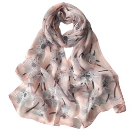 FAIRYGATE Scarves for Women Hair Scarf Spring Flower Designer Scarfs for Women Lightweight Neck Scarves Shawl Wraps Beige Suitable for Daily Life Travelling Gifting Smooth and Soft B7120