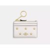 Coach Chalk Gold Star Print Leather Mini Skinny ID Card