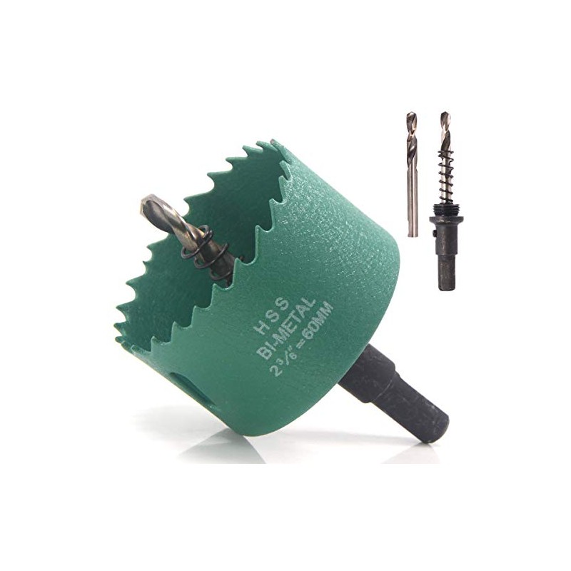 Koopi 2-3/8" BI-METAL Hole Saw with Arbor and Replacement Pilot