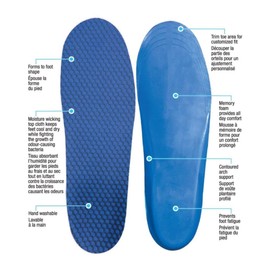 Moneysworth and Best Women's Memory Foam Comfort Insole, Blue, Cut to size