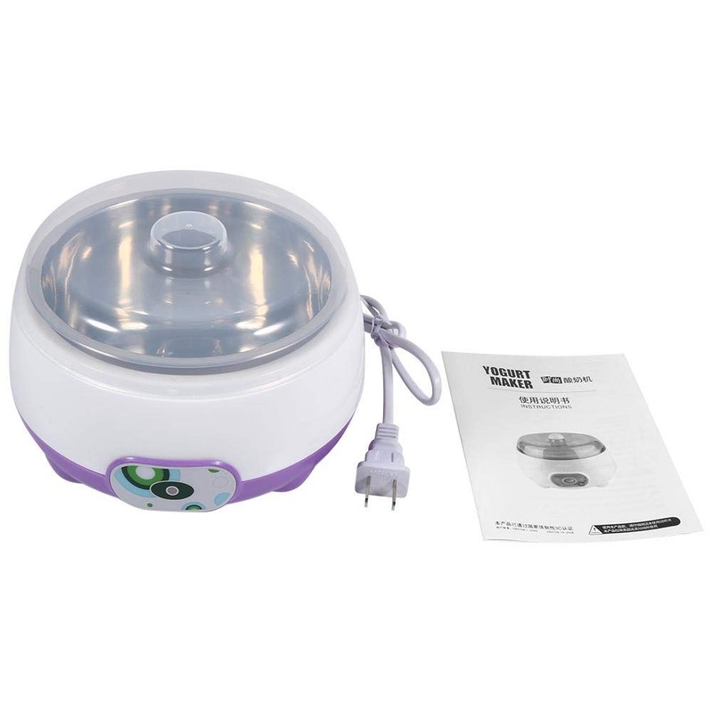 Yoghourt Machine, with Transparent Lid Stainless Steel Liner Yogurt Maker