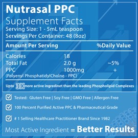 Nutrasal PhosChol PPC Polyenyl PhosphatidylCholine Choline Supplement for Kids 1000mg Liquid 8 oz