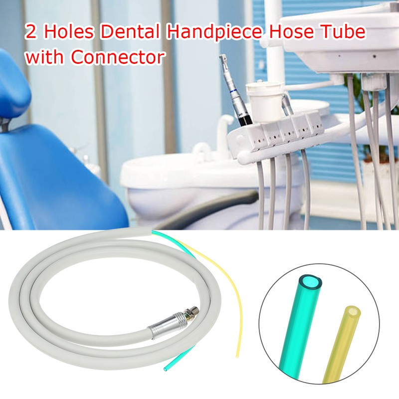 2 Holes Dental Handpiece Hose Tube with Connector for High