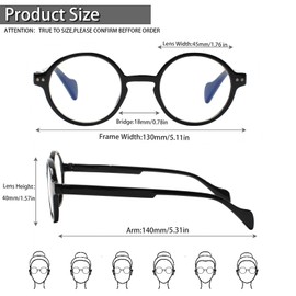 Kerecsen 6 Pack Vintage Round Reading Glasses for Women & Men Blue Light Blocking, Spring Hinge Design, Reading & Office Use (6 Mix Color-1, 2.00, x)