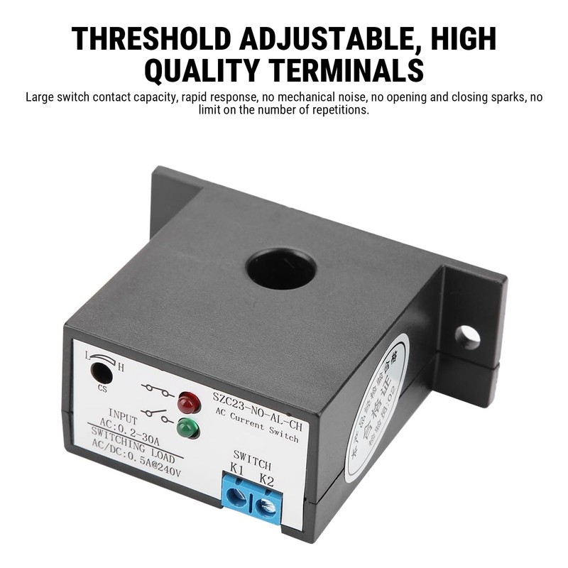 TICFOX SZC23-NO AL-CH Current Sensing Switch，Adjustable 0.2-30A AC Normally Open