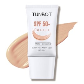 Liquid Foundation SPF 50, base corrector ligera de cobertura completa de 1.0 fl oz, base facial impermeable con control de aceite de larga duración, t