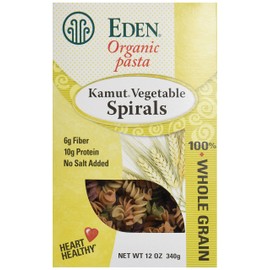 Eden Organic Kamut Vegetable Spirals, 12 oz, 100% Whole Grain, Non-GMO,