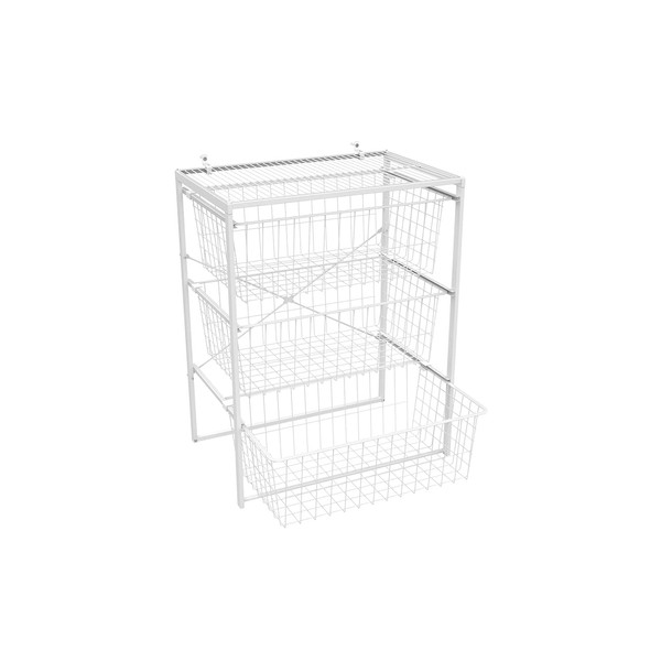 ClosetMaid Wire Basket 3 Drawer Organizer Unit with Shelf for Pantry, Closet, Clothes, Linens, Sturdy Steel, Easy Assembly, White