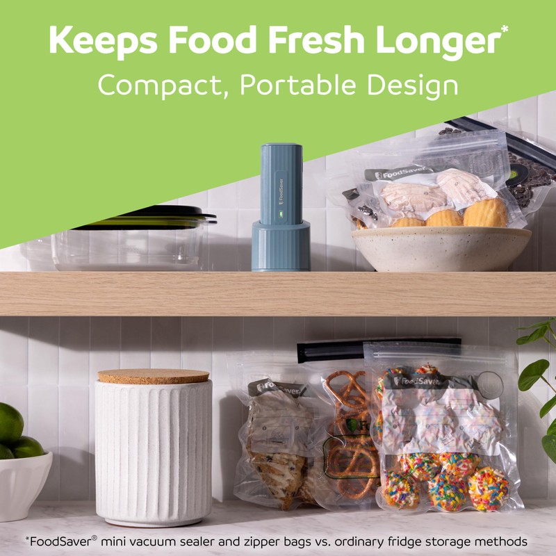 FoodSaver Mini Handheld Vacuum Sealer Machine with Marinate Setting &