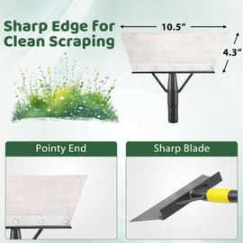 Garden Flat Shovel, Weeding Tool, 60 Inch Multifunctional Garden Cleaning Shovels, Heavy Duty Floor Scrapers Long Handle,Metal Weeding Scraper for Lawn Edging, Ice Scraper, Snow Shovel